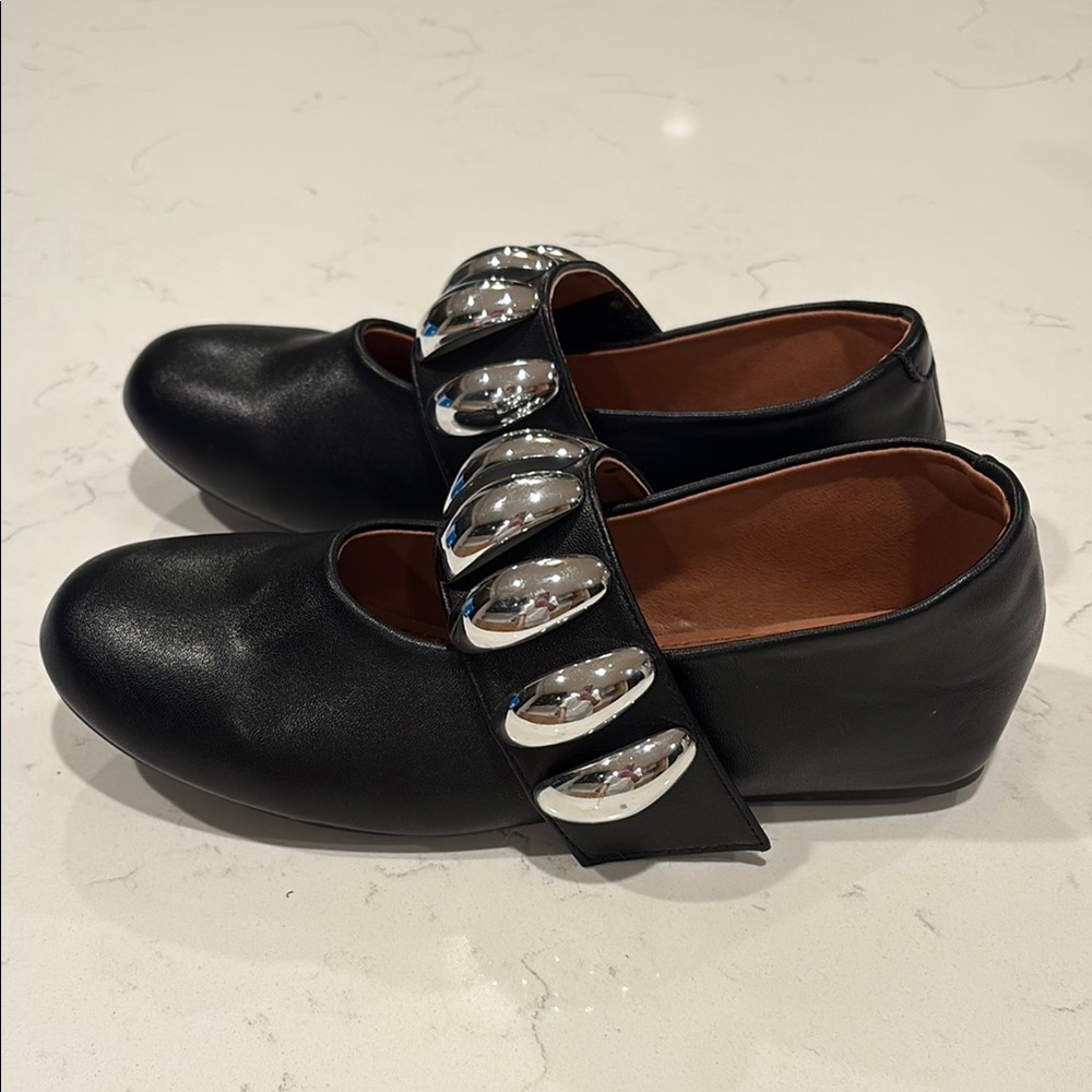Raboesy black ballet flats with silver embellishments - never worn size 39 - Picture 2 of 6